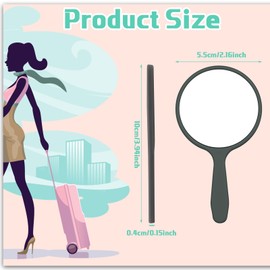 Vinsot 100 Pcs Handheld Mirror Small Hand Mirror Bulk with Handle Plastic Travel Makeup Cosmetic Compact Portable Vanity 3.94 x 2.16 Inch for Women Men Girls Kids Daily DIY Use (Black)