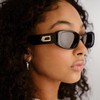 Le Specs Starlight Sunglasses - Black, Rectangle, Unisex, Contempory 90s