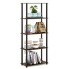 Furinno Turn-N-Tube 5-Tier Multipurpose Shelf Display Rack, Classic, Walnut/Brown