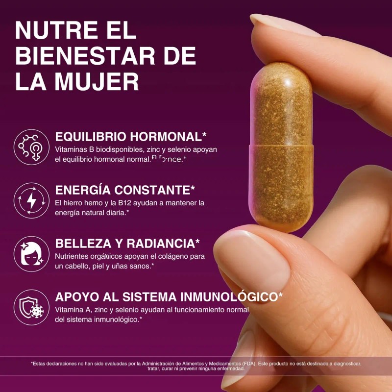 Suplemento Órganos Vacuno Mujeres 120 Cápsulas Sabor
