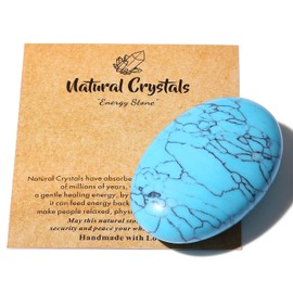 AWARDSEN 2.4" Large Green Turquoise Crystal Stone Large Polished Palm Stone Healing Crystals 0.7" Thick Natural Reiki Gemstone Worry Stone Energy Balancing Anxiety Stress Relief Meditation