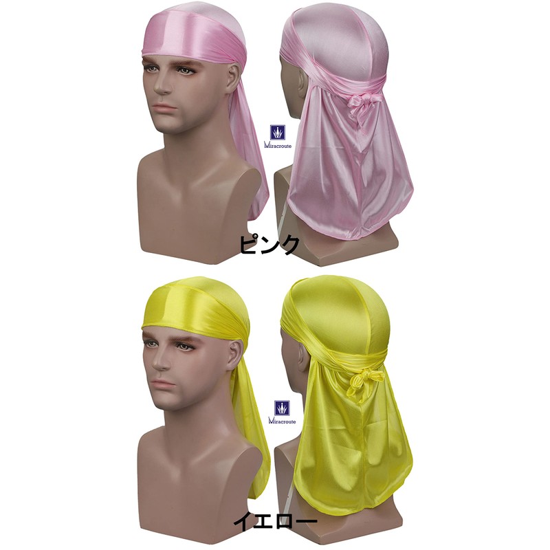 Miracroute Du Rug, Glossy Fabric, Durag Hip-Pop, Dance, Du-Rag, Red,