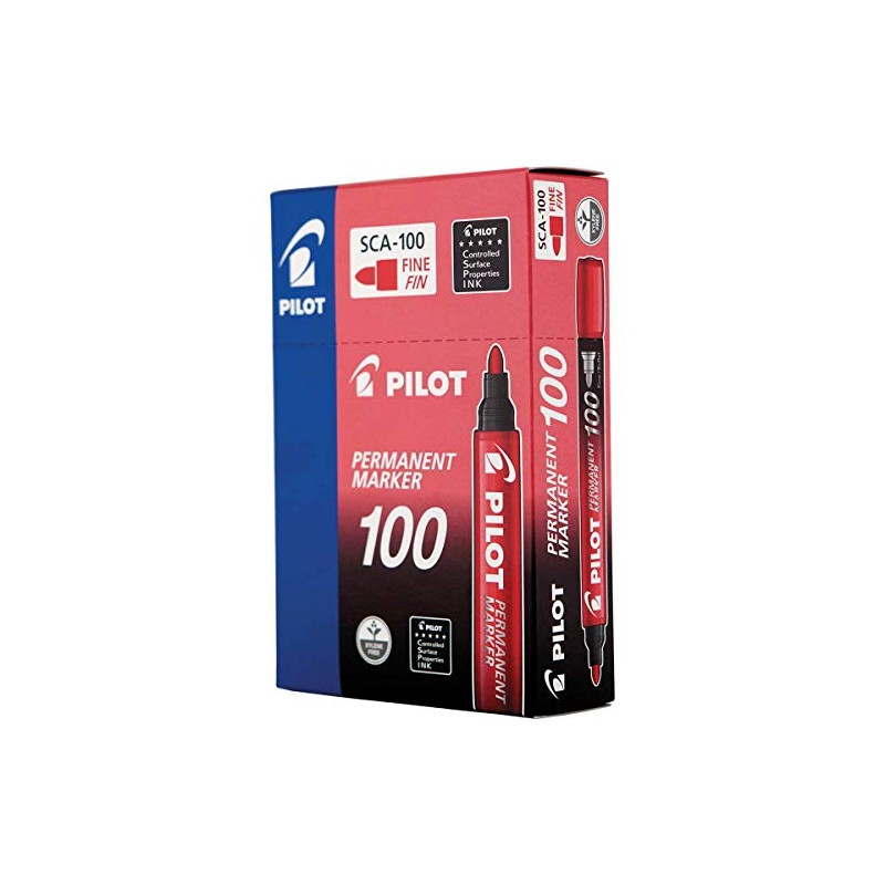 Pilot SCA-100-R – Pack of 12 Permanent Markers with Conical