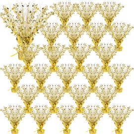Crowye 26 Pcs Metallic Foil Spray Centerpiece Party Star Foil Spray Centerpiece Table Decoration Burst Centerpieces Metallic Table Centerpieces for Birthday Party Season Holiday (Gold)