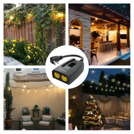 DEWENWILS Countdown Photocell Plug in Timer with 2 Grounded Outlets for Light