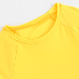 Active Boys Short Sets with Pocket Breathable Swim Set Quick Dry Kids Short Sleeve Workout Basketball Swimwear Sets Neno Yellow Size 7