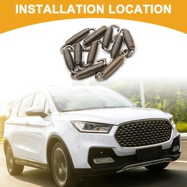 Partuto 10 Pcs Universal Motorcycle Exhaust Pipe Spring - Metal Silver Tone