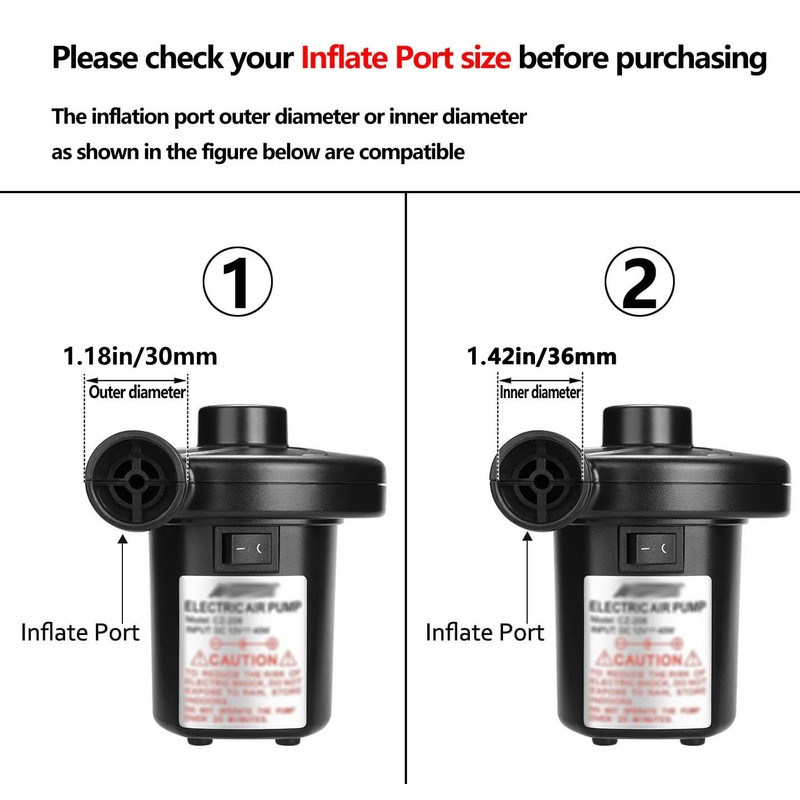 Replacement Nozzles Electric Air Pump 3 Sizes Head Plastic for