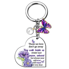 Iweca Sympathy Gifts For Loss Of Loved One Grief Gift For Women Men Bereavement Gift Idea Condolences Gifts For Loss Memory Loss Of Father Mother Son Daughter Purple keychain For Women