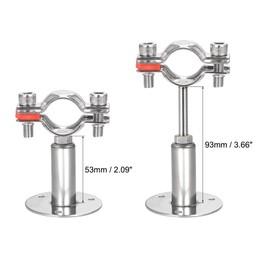 sourcing map Wall Mount Ceiling Mount Pipe Support, 304 Stainless Steel Adjustable Pipe Bracket Clamp for 25-28mm Pipe 2pcs