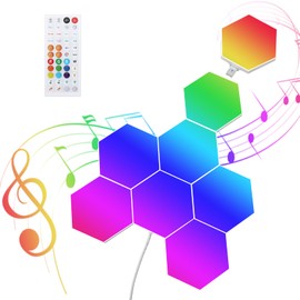 ENATECLITE 8-Pack Hexa Light Panels, RGBIC Hexagon LED Wall Lights,App Smart Home Decor Creative Wall Lights with Music Sync, DIY LED Lights with for Indoor Decor, Gaming Decor,FCC & CE Certified.