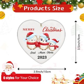 BTORER 2023 Family Christmas Ornament - Cute Family of 2/3/4 Christmas Tree Ornament - Decorative Hanging Ornaments - Keepsake Gifts Parents with Kids Xmas Tree Hanging Decoration