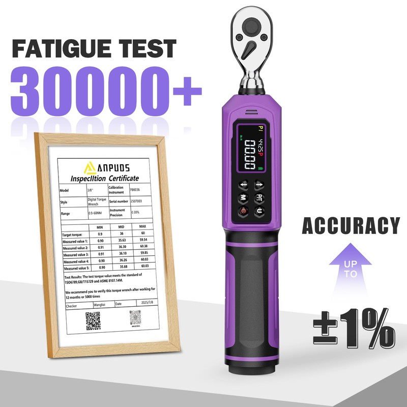 ANPUDS Digital Torque Wrench, ±1% Accuracy, 0.66-44.25 Ft-lb