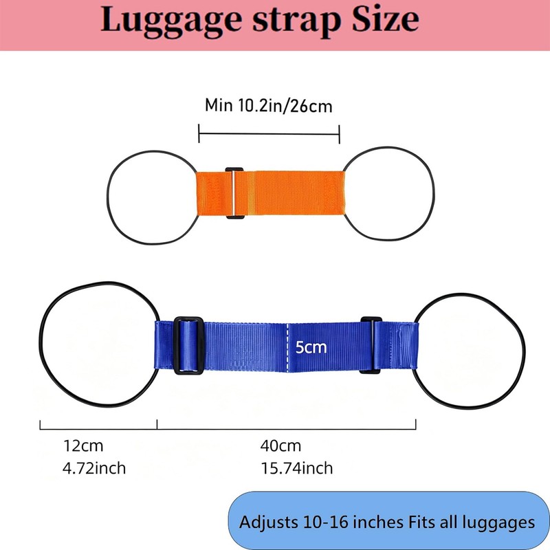 2Pcs Luggage Connector Straps,Flexible Luggage Accessories Elastic Fastening Bag Strap,Multi-Functional