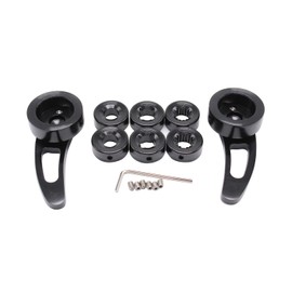 Black Billet Aluminum 4-1/4" Door Handle Kit Compatible with Chevy Ford Mopar 3.5" Long