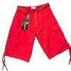 Lime Tree Red Belted Cargo Flap Pockets Drawstring Hem Men