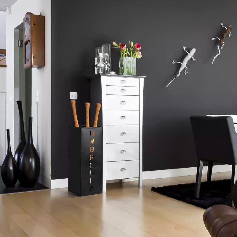Hiceeden Square Metal Umbrella Holder, Free Standing Umbrella Rack Stand