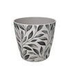 7 Inch Self-Watering Bamboo Planter (Gray Leaves)