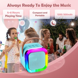 Koolcover Karaoke Machine for Kids Adults, Portable Kids Karaoke Speaker with Wireless Microphone, Gifts for Girls Aged 4, 5, 6, 7, 8, 9, 10, 12 + Years Old Birthday Party