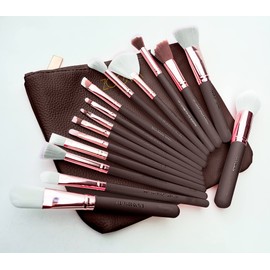 URBANMAC Makeup Cosmetics Brush Tool Rose Golden SET OF 15 (Pack of 15) Colour may very