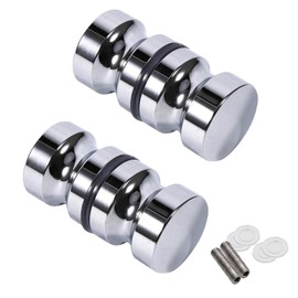 Yuaaoh Shower Door Knob for Glass Door, Pack of 2, Shower Door Handle, Double-Sided Aluminium Alloy Handle, Polished Sliding Door Knob for Shower Door, 6-18 mm for Bathroom, Kitchen and Office (Aluminium Alloy)