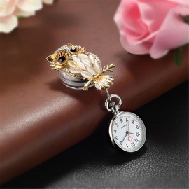 Avaner Nurse Watch Woodpecker Owl Nurse Watch Analogue Quartz Movement FOB Heart Rate Monitor Watch Lapel Watch Peacock Butterfly Elephant Nurse Watches with Pin / Clip Set Doctor Medical Pocket