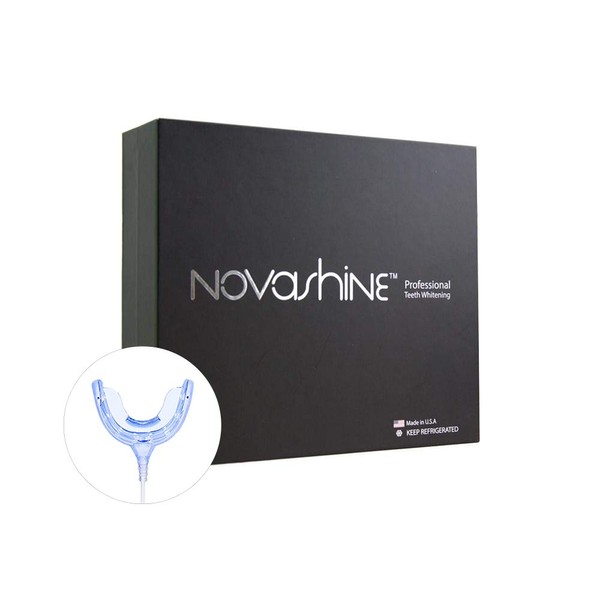 Novashine Professional Teeth Whitening Kit For Him: Advanced Blue LED Light, Concentrated Peroxide Gel, Smartphone Adapter, Travel Bag & 2-Year Warranty