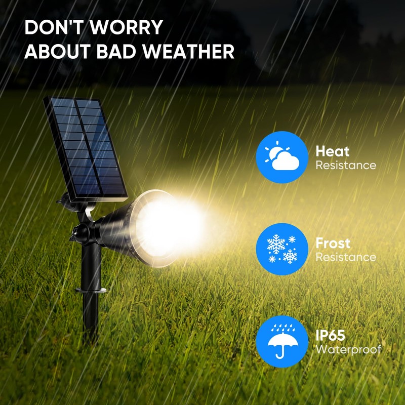 KEV 800 Lumens Solar Spot Lights Outdoor,18 LEDs Solar Flood