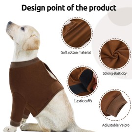 CITÉTOILE Dog Bodysuit After Op, Wound Protection Suits for Dogs with Leg, Front Leg Protection for Injury Dog, Anti-Wound Licking Surgical Body Dogs, E-Collar Alternative, Brown, L