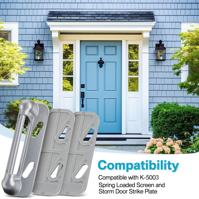 Enhon 3 Pack Screen Door Spring Strike Plate, Compatible with
