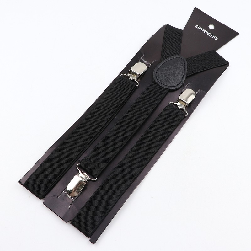 Adjustable Solid Color Polyester Suspenders for Adult Pants, Shirts and