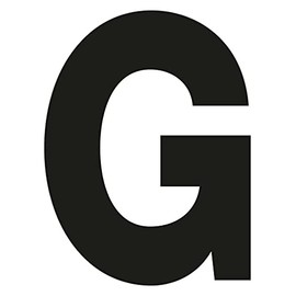 Merriway BH04040 (4 Pcs) Black Vinyl Stick-On Wheelie Bin Post Box Crate Dust Bin Letters 75mm (3 inch) Letter G - Pack of 4 Pieces