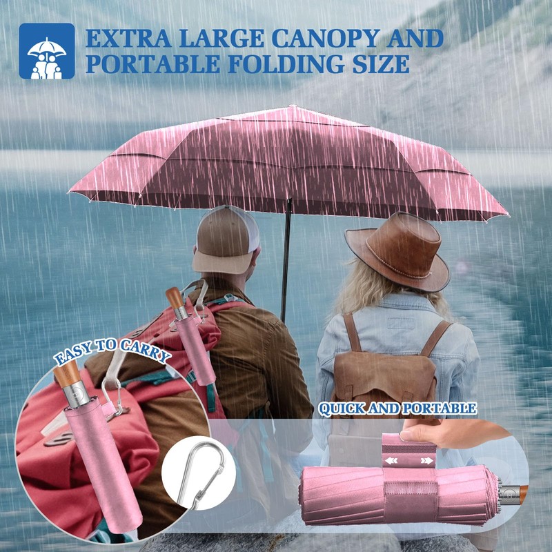 LFLFWY Compact Travel Umbrella Windproof Strong - Large Light Automatic