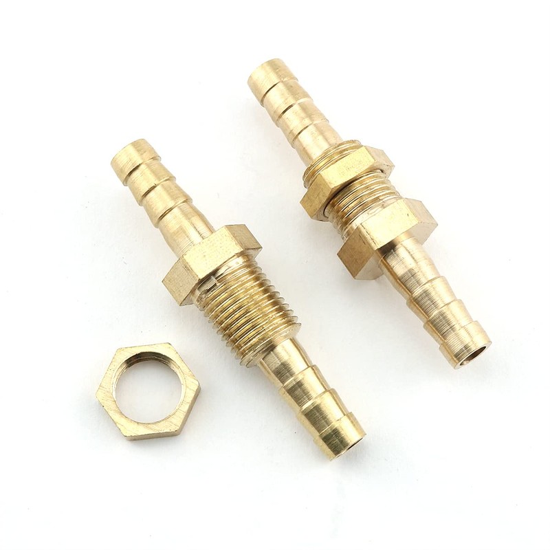 RLECS Hex Bulkhead Straight Fitting 2PCS Hose Barb Bulkhead Hex