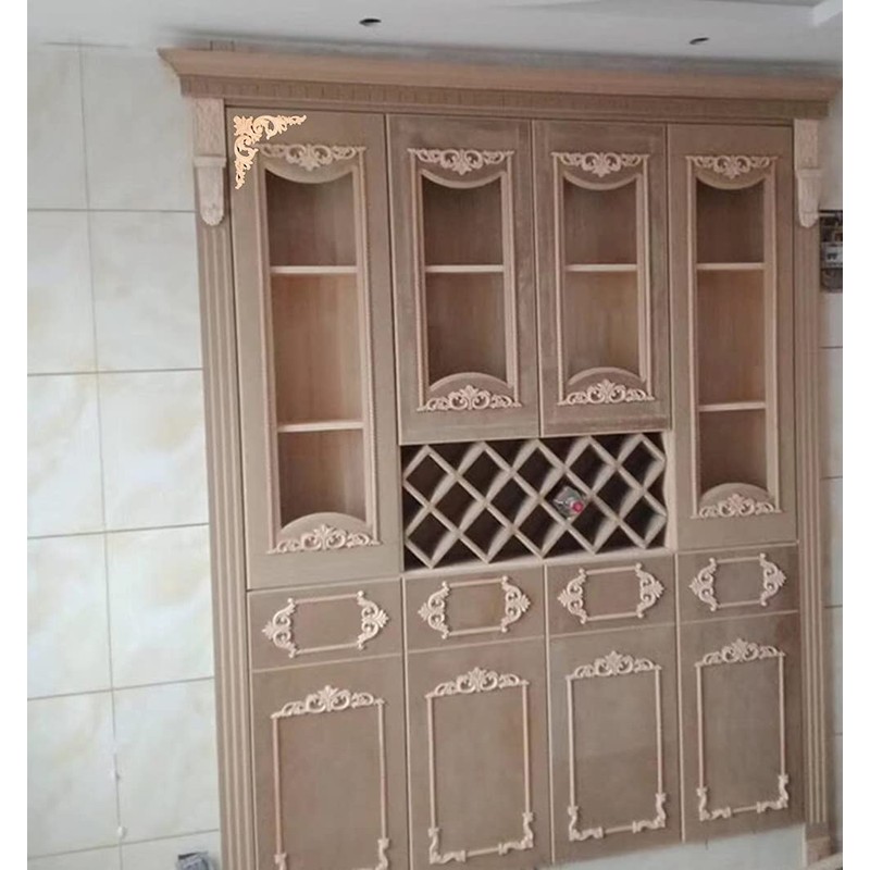 Zerodis 4 stücke Holz Geschnitzte Möbel Appliques Ecke Onlay Applique
