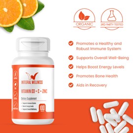 Integral Wellness Bio-Available Vitamin Complex w/Vitamin D3, C, and Zinc (100 Capsules) Filler Free - 3rd Party Tested
