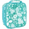 Class Collections Teal Floral Motif Water Resistant Zipper Closure Insulated