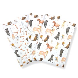 Dog Labrador and Retriever Recycled and Recyclable Gift Wrapping - 4 sheets and 4 strung tags - Birthday - Christmas - Him - Her - Mother's Day - Father's Day