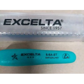 Excelta 5-SA ET NeveRust SS Tweezers ESD-Safe Straight Tip 3-Stars