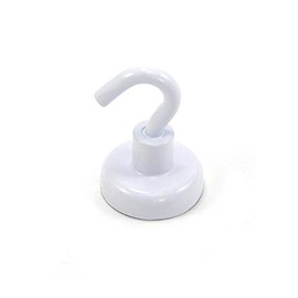 Magnet Expert® 25mm White Painted Neodymium Hook Magnet with M5 Hook - 20kg Pull ( Pack of 1 )