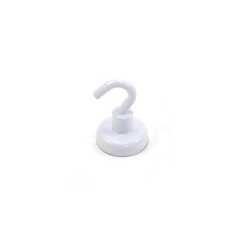 Magnet Expert® 25mm White Painted Neodymium Hook Magnet with M5