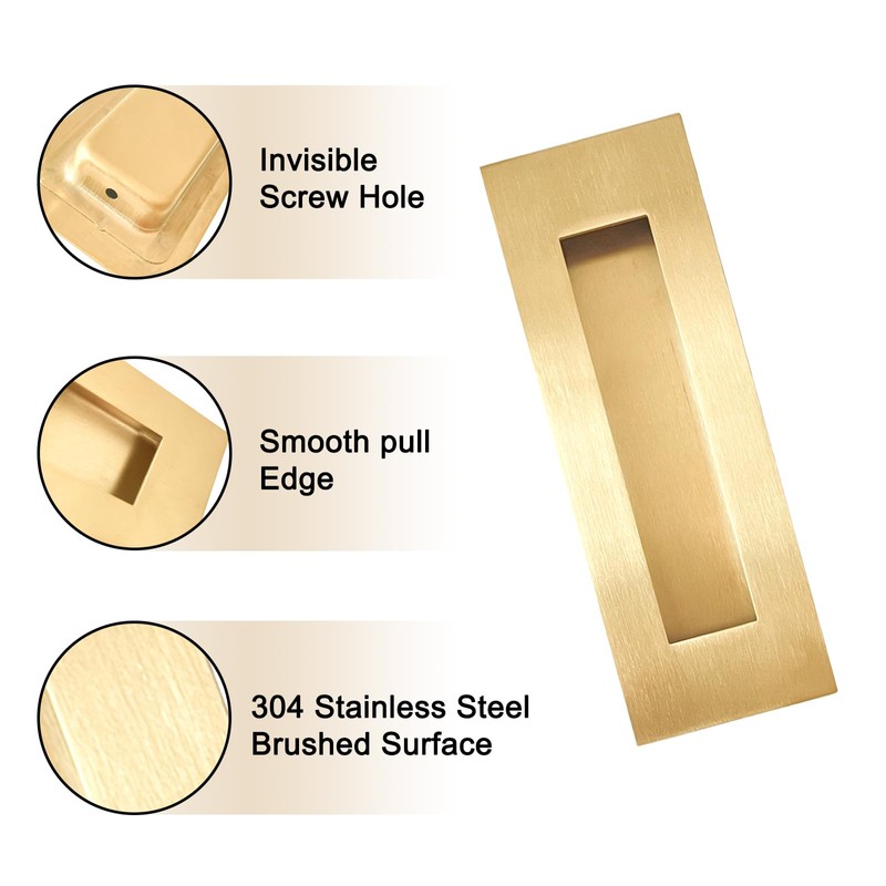 youthua 7in Recessed Finger Flush Pulls，Pocket Door Handles，for Sliding Barn