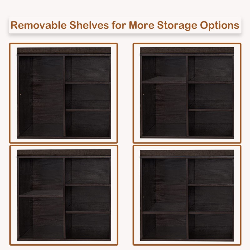 DINZI LVJ Shoe Storage Bench with Cushion, Cubby Shoe Rack