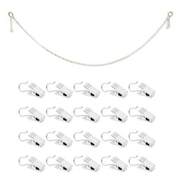 Stuffed Animal Storage Chain, 2 Metres, 20 Metal Clips, Hanging Plush Toys Holder Stuffed Animals Organizer Chain for Bedroom and Playroom, Plush Toys Organiser for Bedroom ﻿