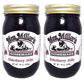 HUGE 18 oz Mrs. Miller's Elderberry Jelly - Pack of 2 - Amish and Homemade!