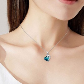 JUSTKIDSTOY Unicorn Necklace Jewelry 925 Sterling Silver Unicorn Pendant Necklace with Crystal Birthday Gifts for Women