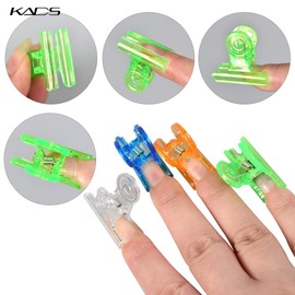 KADS Nail Extension Clips 5pcs C Curve Pinching Clips Multi-functional Clamp 4 Colors Acrylic Nails Pinchers Professional Nail Extension Tool (Orange)