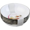 Mozaik 4 White Small Silver Rim Plastic Bowls 14cm (400ml)