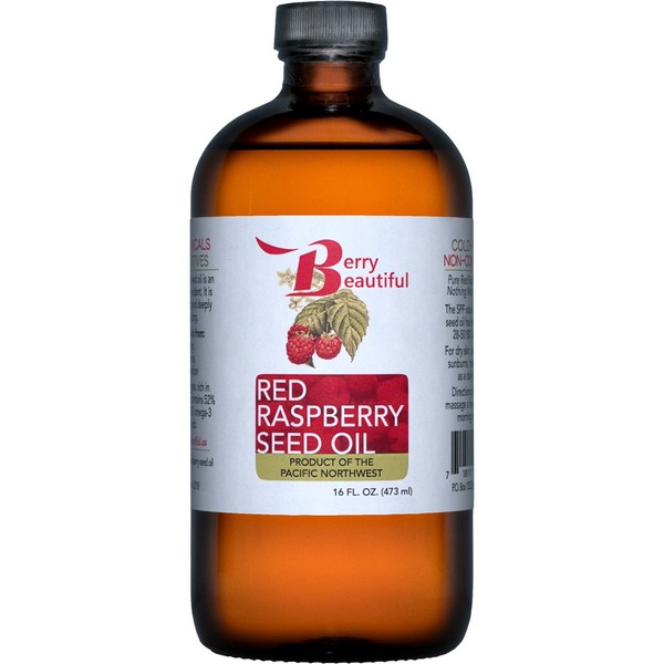 Berry Beautiful Red Raspberry Seed Oil - Cold Pressed from Locally Grown Raspberries - 100% Pure & Unrefined - 16 fl oz