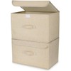 Homsorout Pack of 2 Storage Boxes with Lid, Foldable Storage